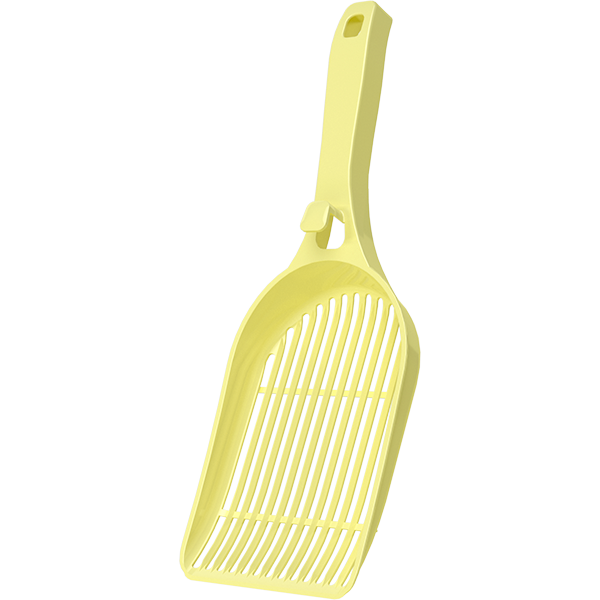 MangoPets Litter Scoop in Yellow, the best scoop for clumping litter with a wide design for easy use
