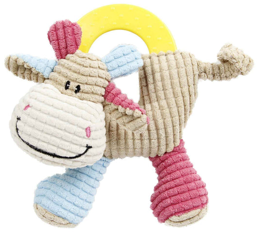 Purrfect Pet Kingdom Squeaky Teething Toy for Newborn Puppies Brown Blue Pink Purrfect Pet Kingdom