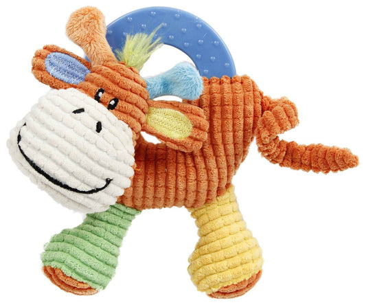 Purrfect Pet Kingdom Squeaky Teething Toy for Newborn Puppies Orange Green Yellow Purrfect Pet Kingdom