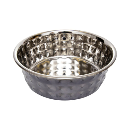 Country Living Set of 2 Hammered Stainless Steel Dog Bowls –