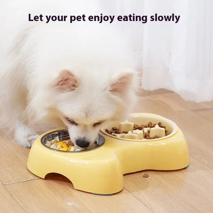 Stainless Steel Slow Feeder Cat Bowl by Purrfect Pet Kingdom in Grass Green, 14.75 inches, designed for healthy cat meal t...