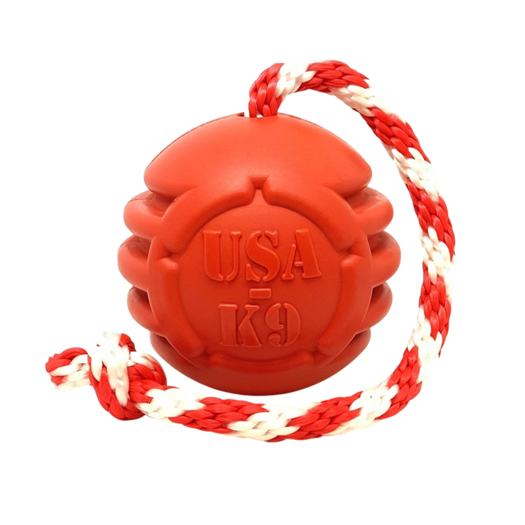 USA-K9 Stars and Stripes Rubber Dog Toy | K9 Handler Reward Toy |