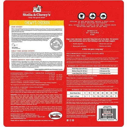 Stella & Chewy's Chicken Freeze Dried Dog Food Meal Mixers by The Family Pet, 21.99, vibrant packaging featuring a chicken...