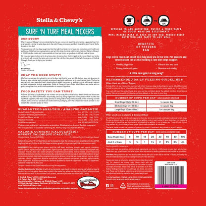 Stella & Chewy's Freeze Dried Meal Mixers Surf & Turf Dog Food (3.5oz) by The Family Pet, ideal for nutritious dog meals.