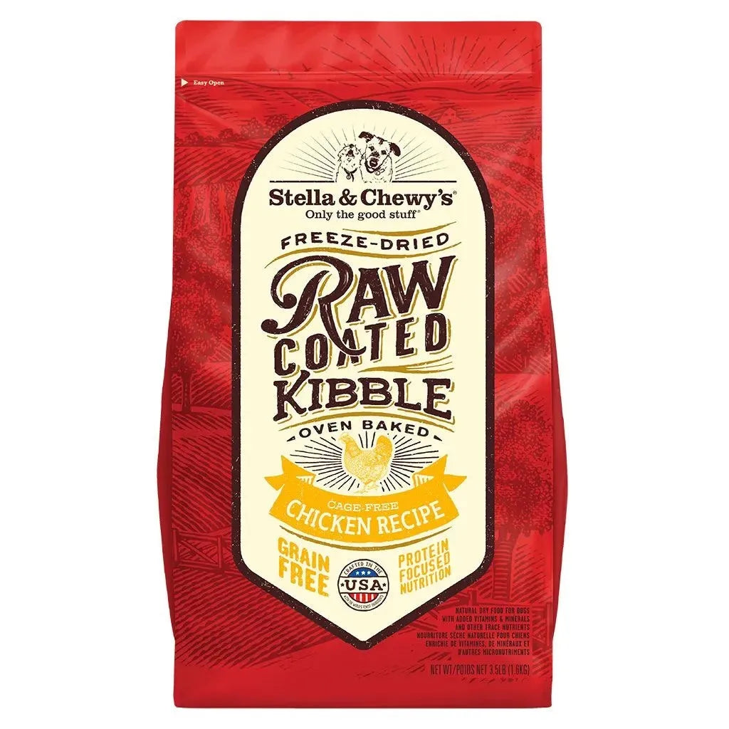 Stella & Chewy’s Raw Coated Chicken Dog Food by The Family Pet, 22.0lb bag, showcases a vibrant design perfect for dog nut...