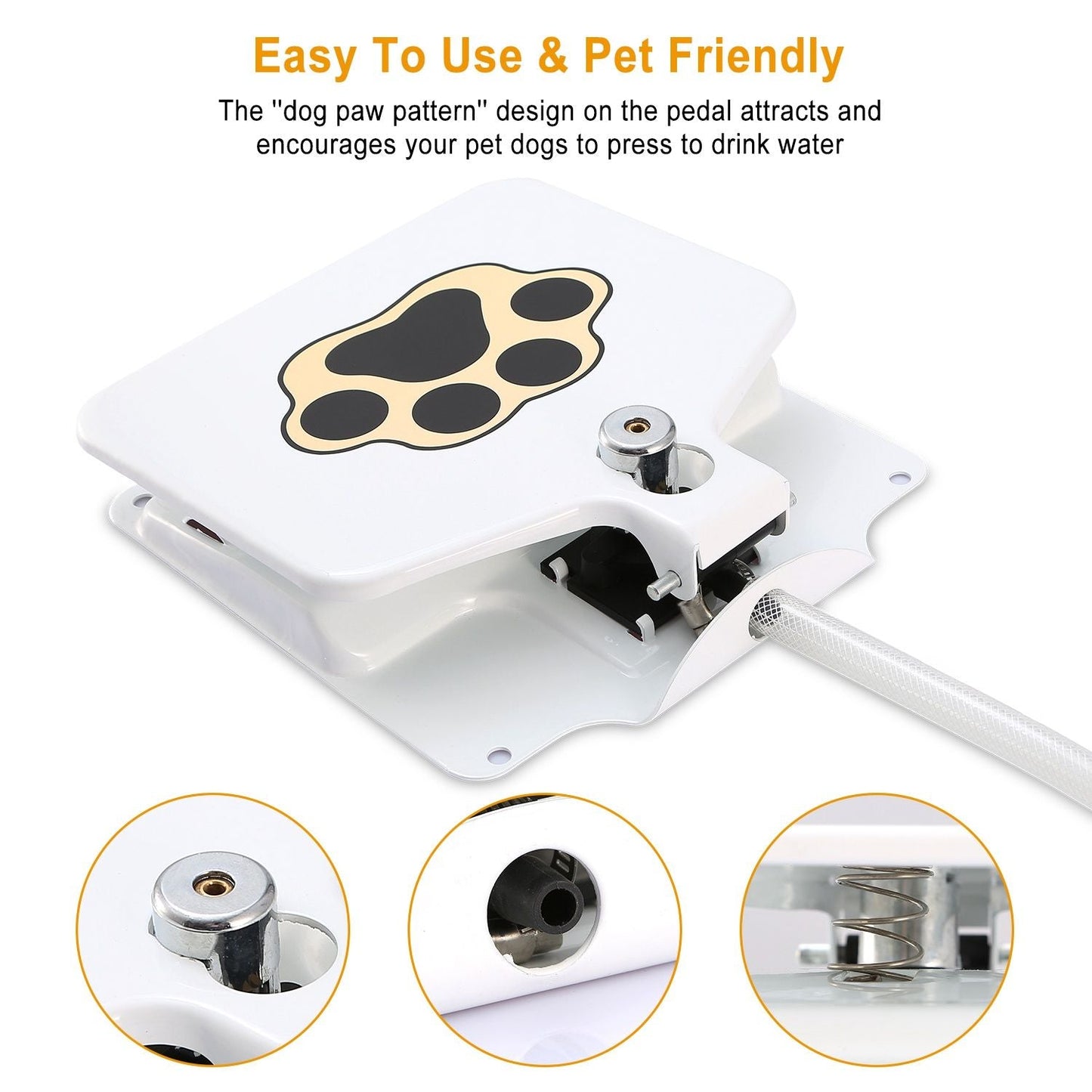 Easy to use step-on dog water dispenser with pedal design for encouraging pet drinking