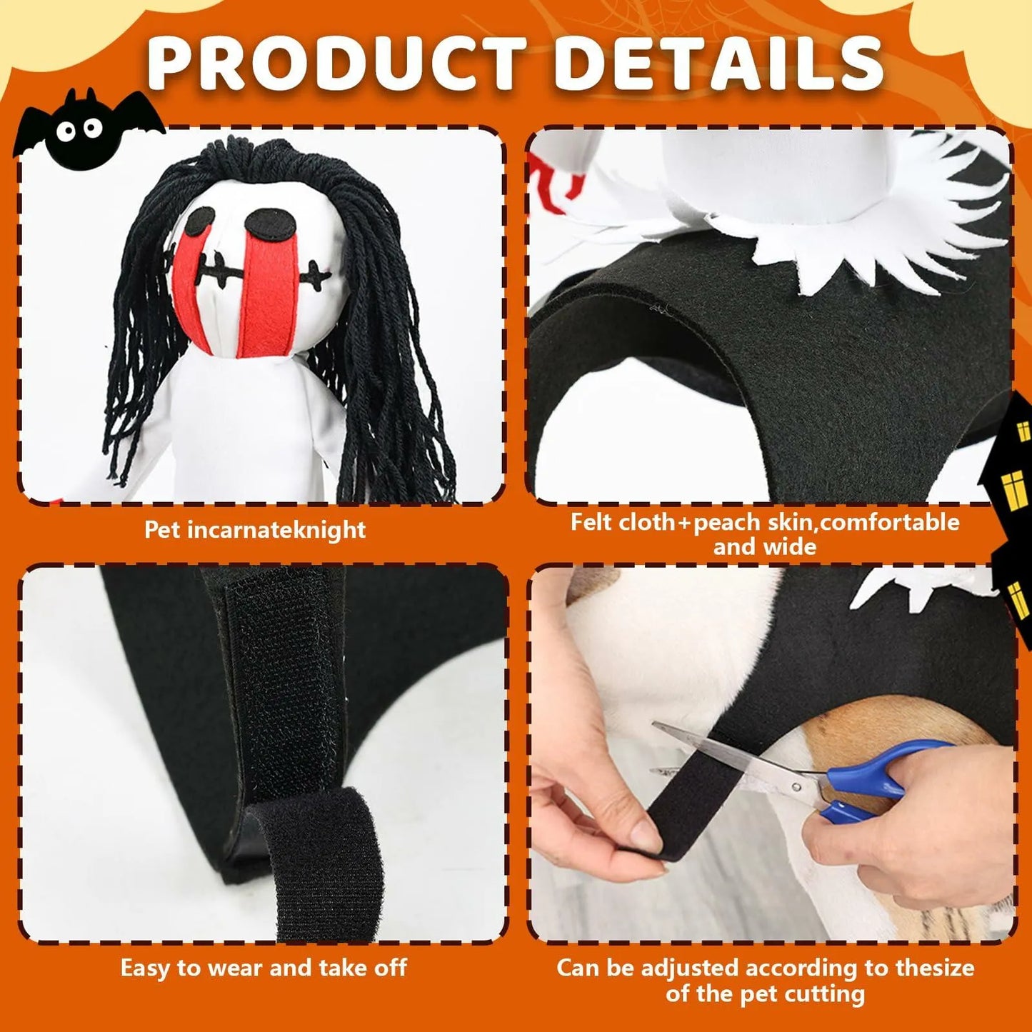 Stepsin Dog Halloween Ghost Riding Saddle Costume by Deal US, featuring a spooky ghost design, perfect for festive dog cos...