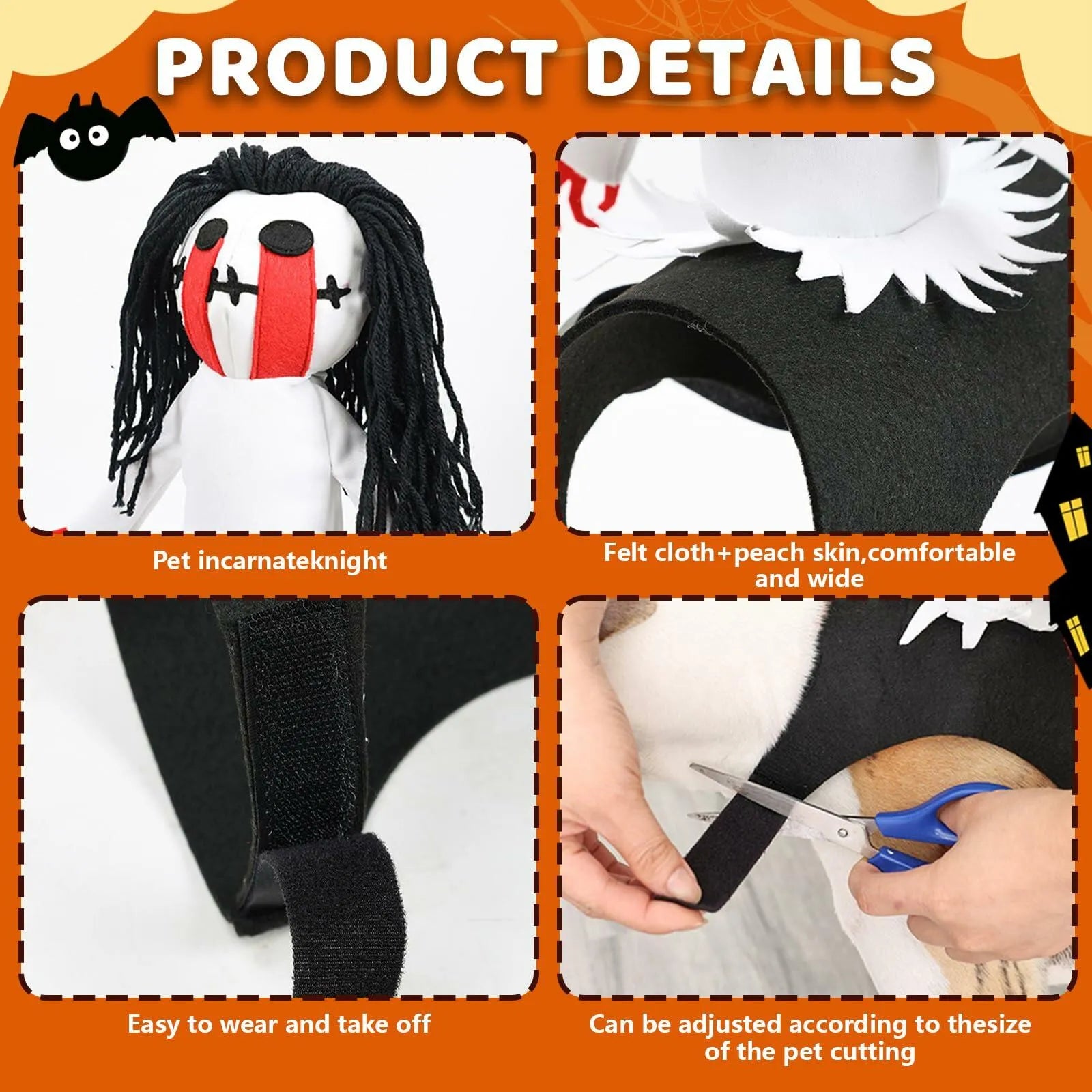 Stepsin Dog Halloween Ghost Riding Saddle Costume by Deal US, featuring a spooky ghost design, perfect for festive dog cos...