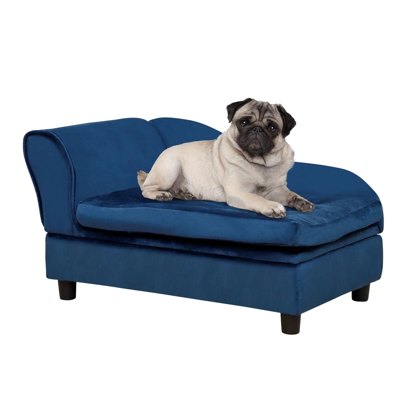 Purrfect Pet Kingdom Storage Dog Bed for Small Breeds in Blue with Comfortable Lounge Design for Pets