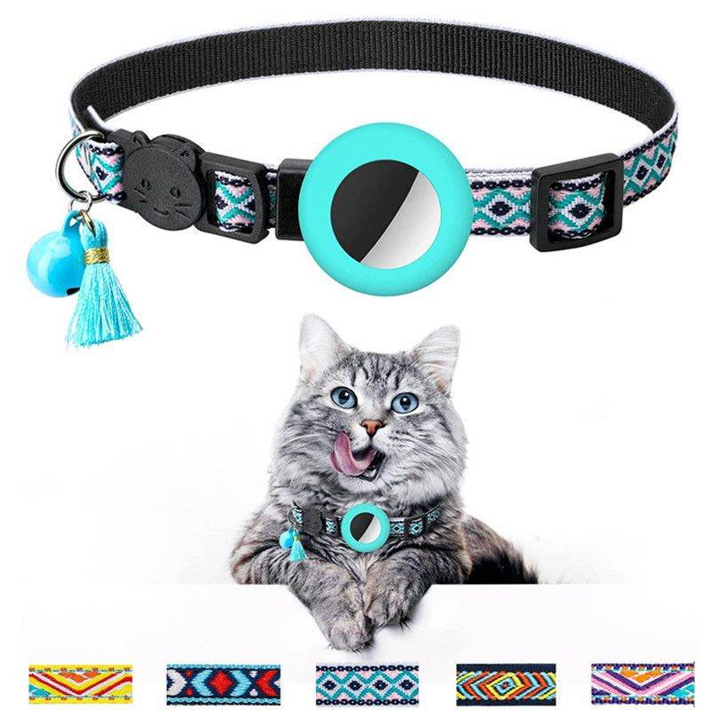 Purrfect Pet Kingdom Stylish AirTag Pet Collar with Bell Pet Supplies Green Purrfect Pet Kingdom