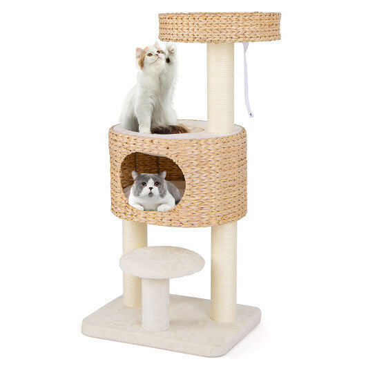Stylish cat condo for indoor cats featuring multiple levels and cozy hideouts for playful pets