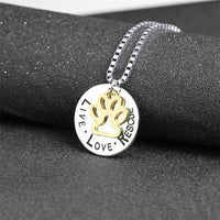 Round Dog Paw Tag Short Necklace