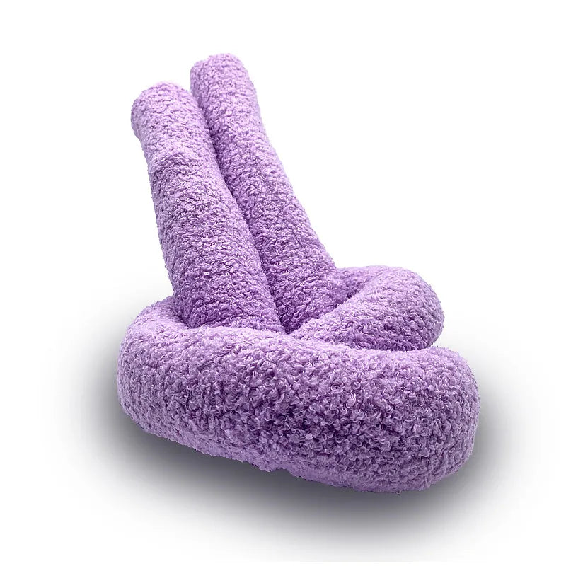 Super Knott dog toy by Come Here Buddy in lilac, grey, and sage colors, perfect for playful pups.
