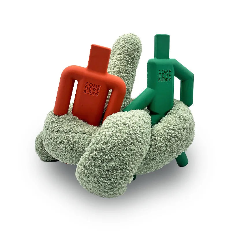 Super Knott dog toy by Come Here Buddy in lilac, grey, and sage colors, perfect for playful pups.