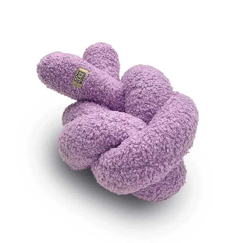 Super Knott dog toy by Come Here Buddy in lilac, grey, and sage colors, perfect for playful pups.