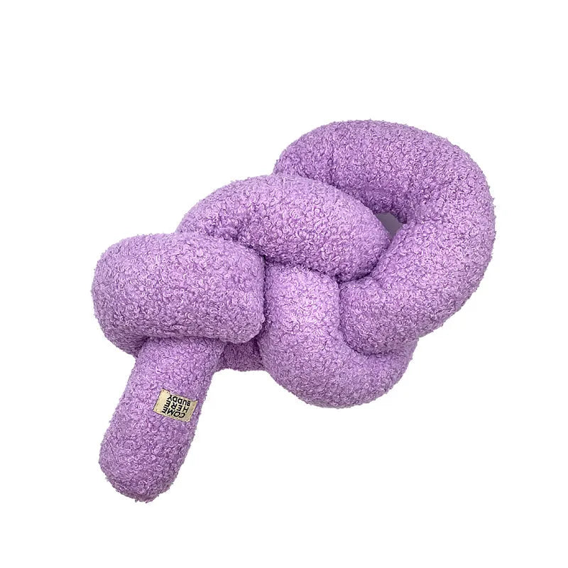 Super Knott dog toy by Come Here Buddy in lilac, grey, and sage colors, perfect for playful pups.
