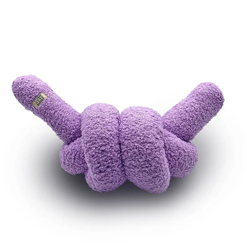 Super Knott dog toy by Come Here Buddy in lilac, grey, and sage colors, perfect for playful pups.