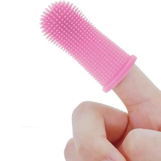 Purrfect Pet Kingdom Super Soft Dog Toothbrush pink silicone finger brush for gentle dental care