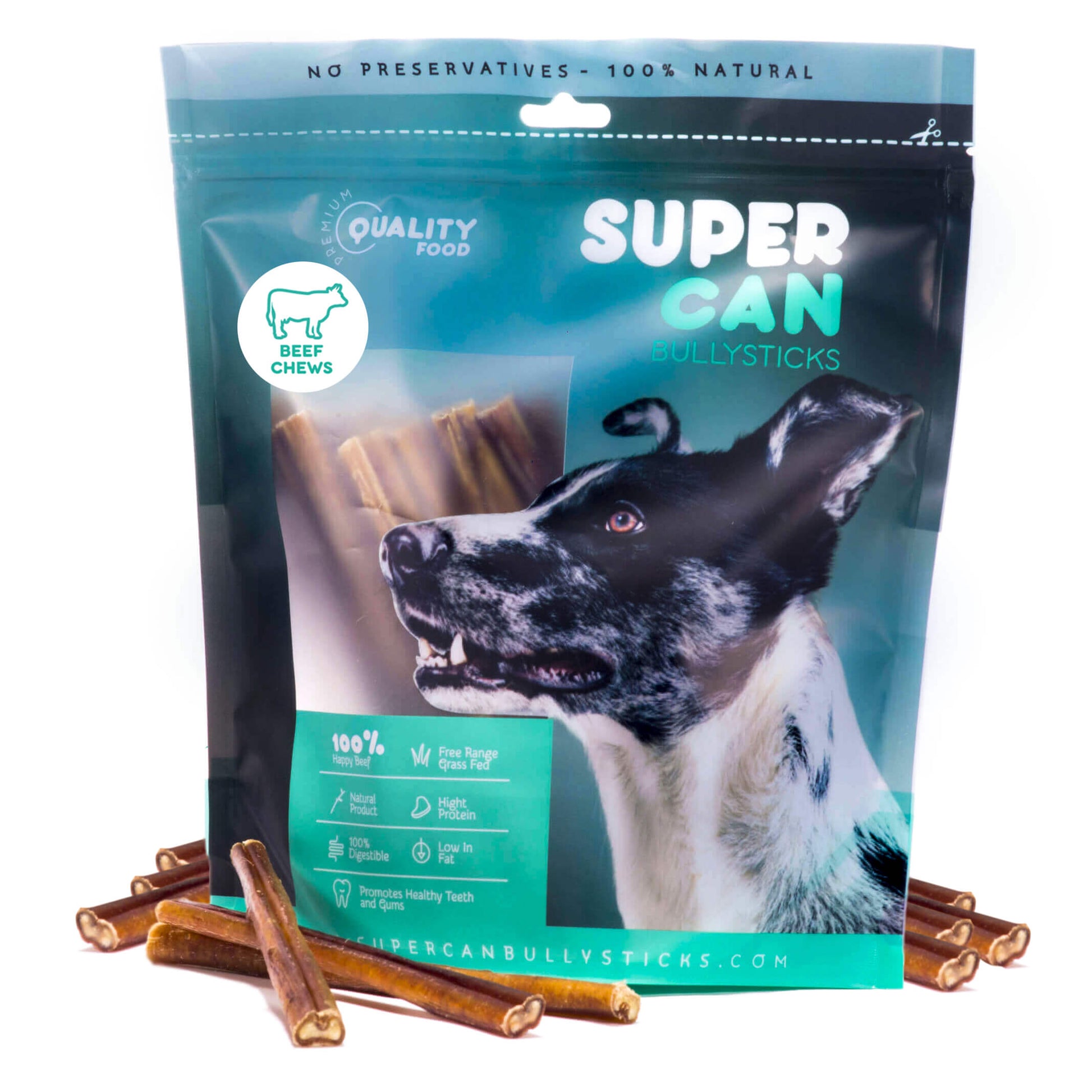 Purrfect Pet Kingdom Super Can Dog Bully Sticks Beef Chews with Natural Ingredients for Healthy Teeth