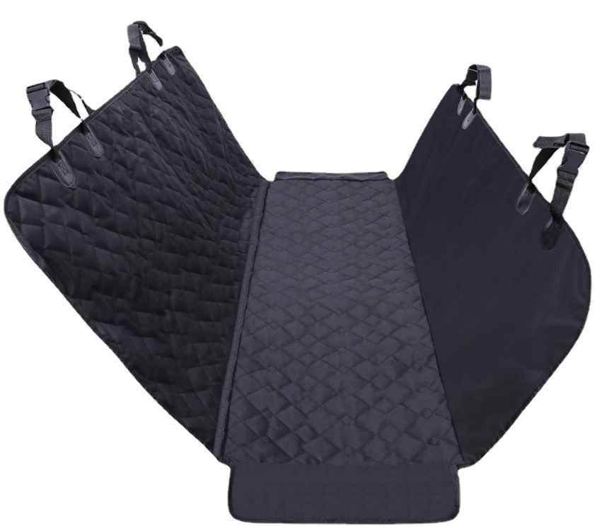 Purrfect Pet Kingdom SUV dog cargo protector mat in black quilted design with adjustable straps