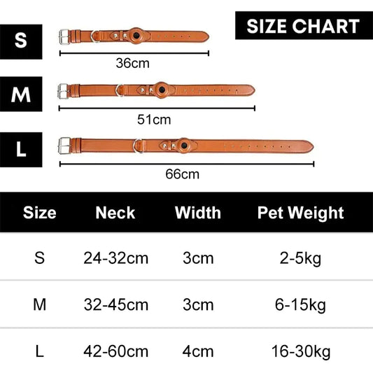 Leather Anti - Lost Dog Collar - Pet GPS Tracking Collar - Mimarta