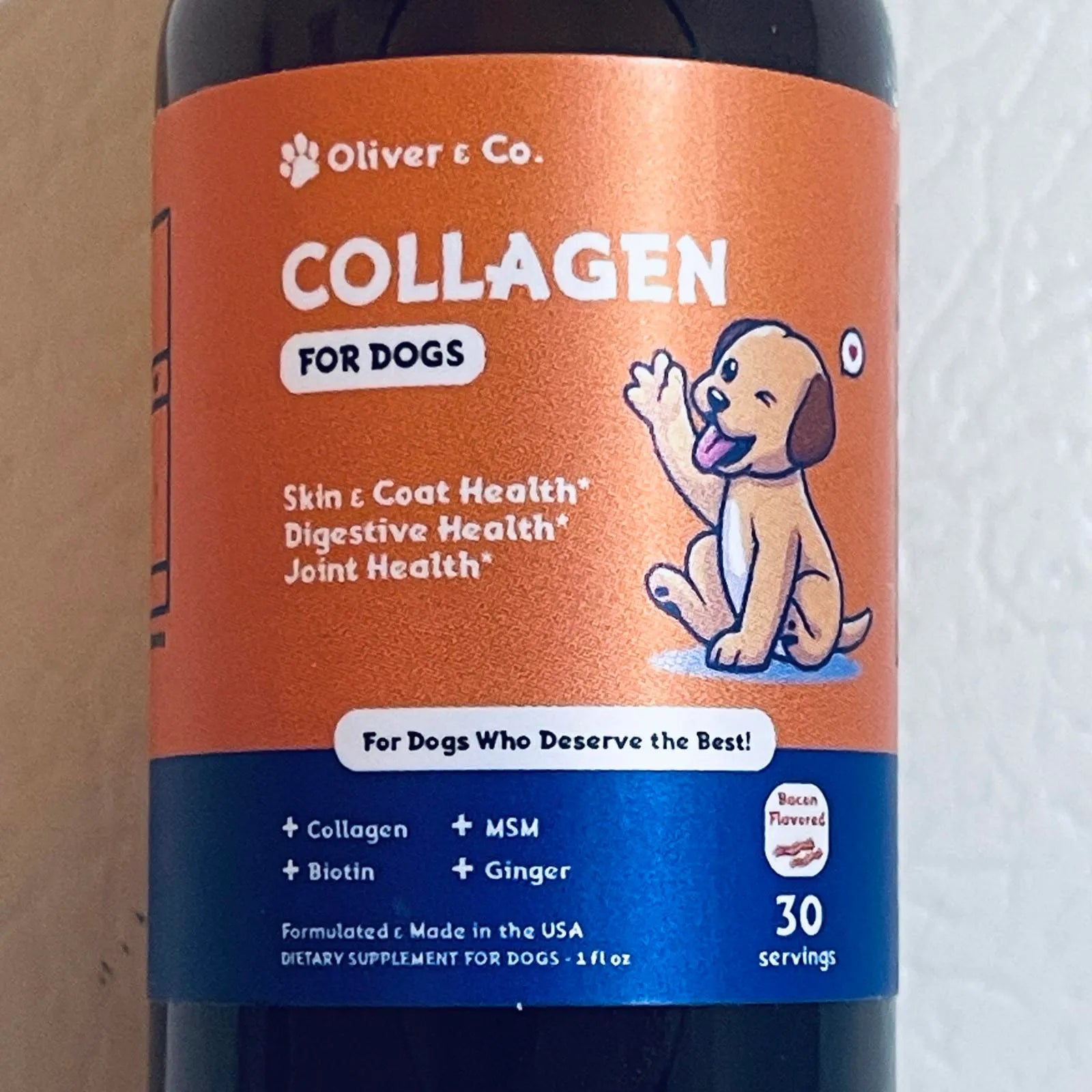 Take It or Leave It - Oliver & Co. Collagen for Dogs - Bacon Flavored Supplement EXP 7/2026