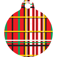 Tartan Plaid Red HD Dog ID Tag