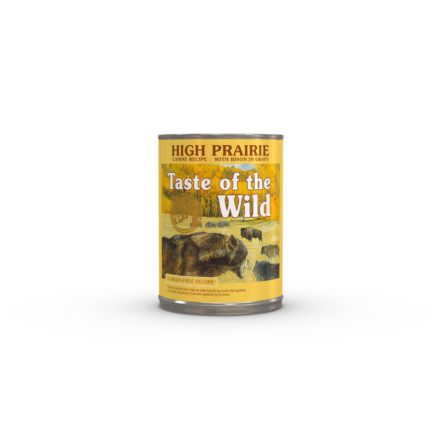 Taste of the Wild Adult High Prairie Bison and Venison Wet Dog Food by Purrfect Pet Kingdom, 13.2oz can, featuring a vibra...