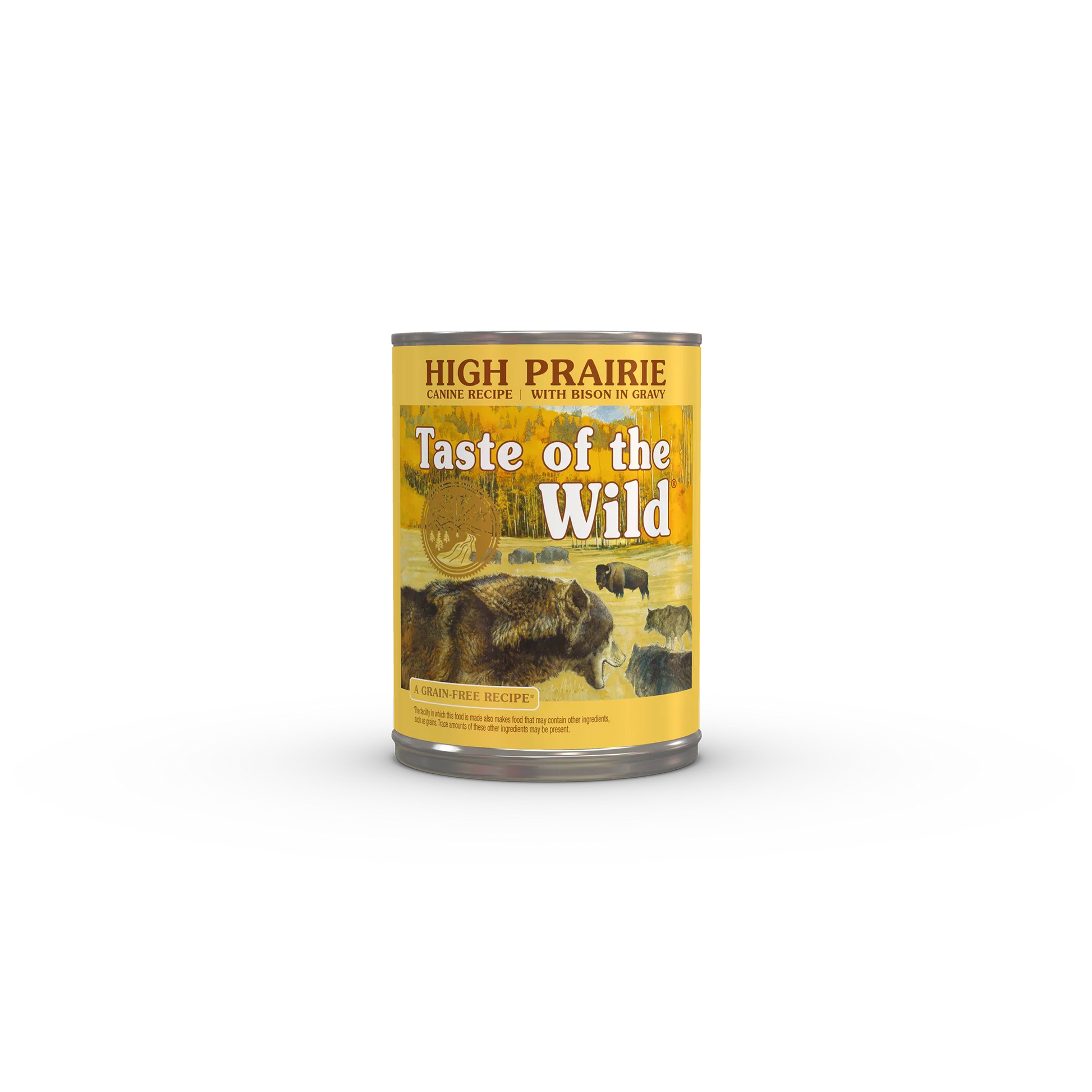 Taste of the Wild Adult High Prairie Bison and Venison Wet Canine Food by The Family Pet, 13.2oz can, featuring a vibrant ...