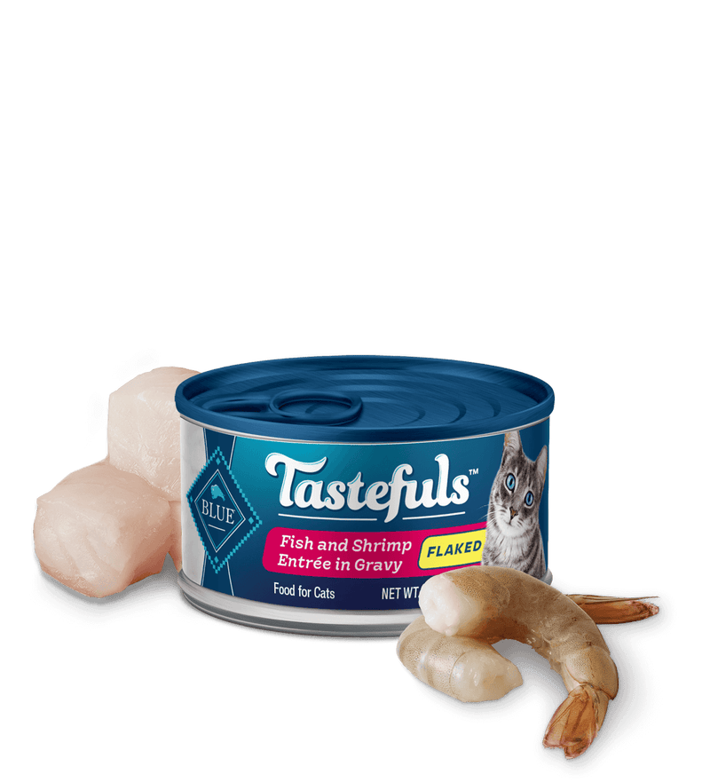 Blue Buffalo Tastefuls Adult Flaked Fish and Shrimp in Gravy Entree Wet Cat Cans (3oz)
