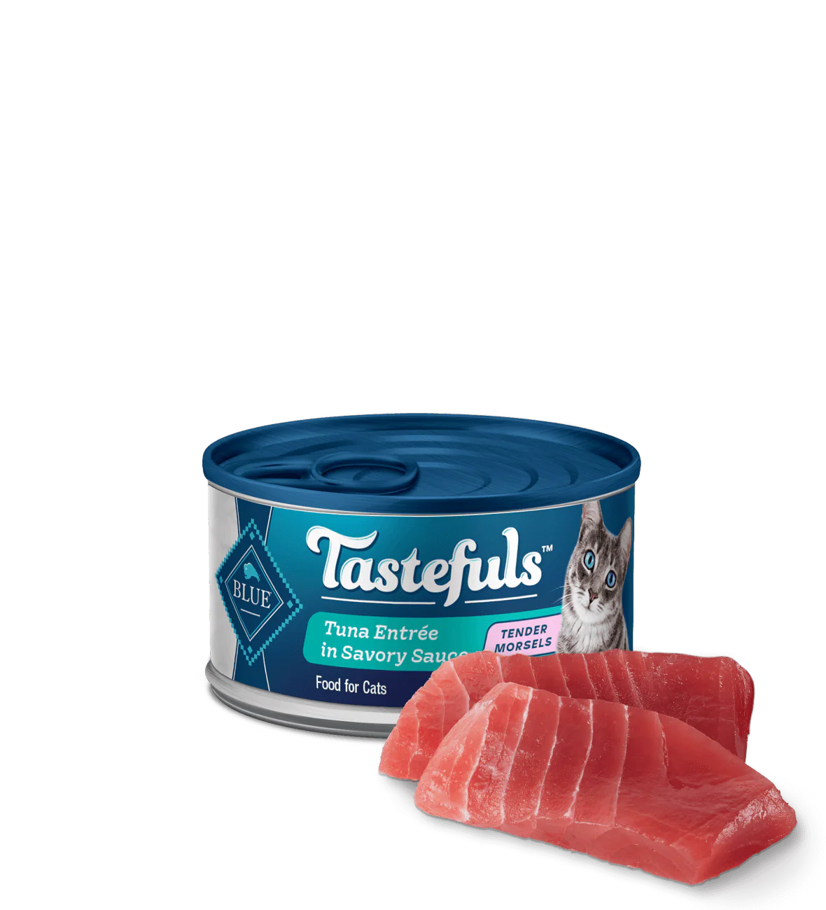 Blue Buffalo Tastefuls Adult Morsels Tuna Entree Wet Cat Can (3oz) - Wet Cat Food - The Family Pet