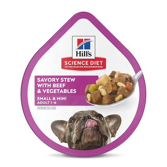 Hill's Science Diet Adult Small & Mini Canned Dog Food, Savory Stew Beef & Vegetables (3.5oz)