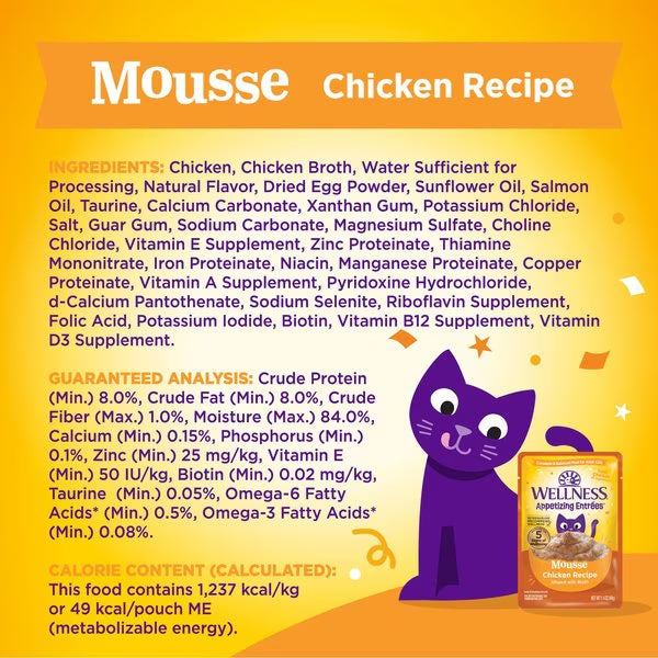 Wellness Appetizing Entrees Chicken Mousse Cat (1.4oz) - Wellness Wet Cat Food - The Family Pet