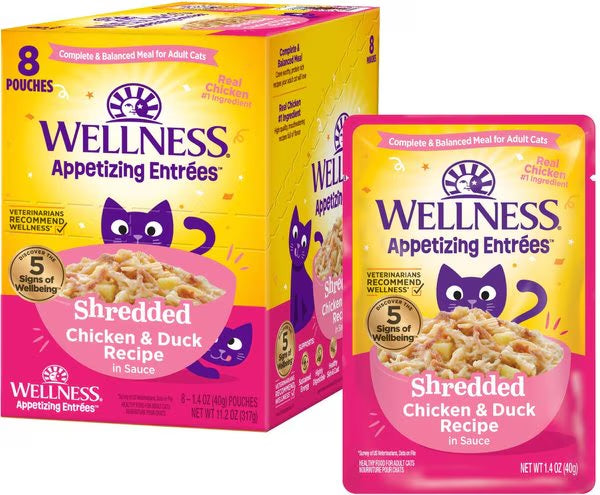 Wellness Appetizing Entrees Shredded Chicken & Duck Cat (1.4oz)
