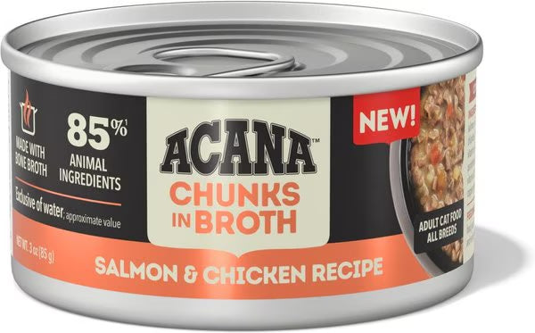 Acana Cat Grain Free Chunk Salmon & Chicken Wet Food 3oz - Purrfect Pet Kingdom