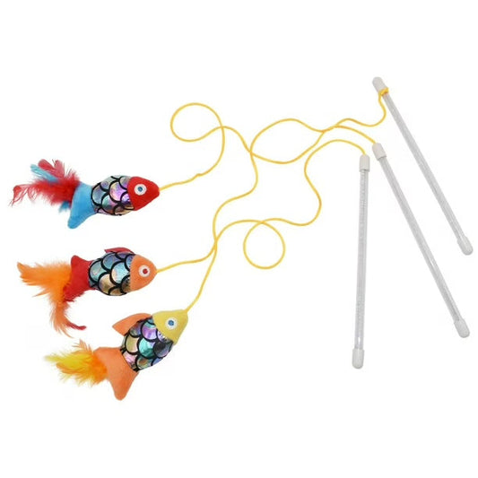 Interactive Cat Wand Toy Fish Teaser 🐟