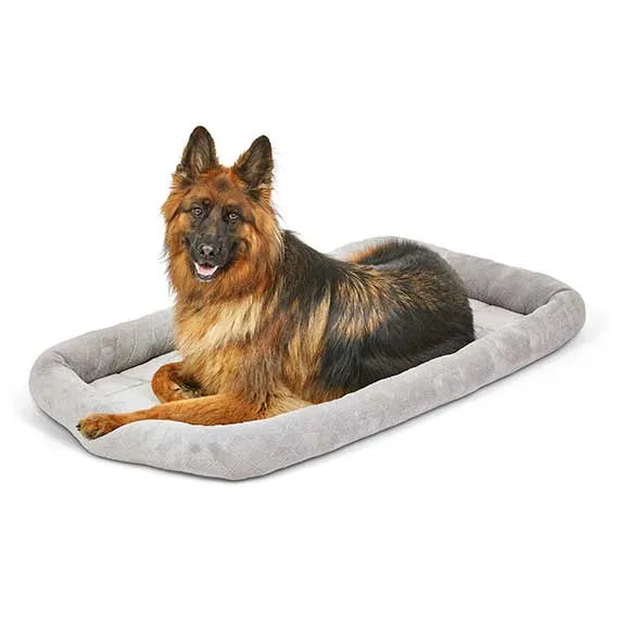 Purrfect Pet Kingdom Handcrafted 48in Midwest Diamond Stitch Bed Gray For Dogs - Premium Quality Pet Product