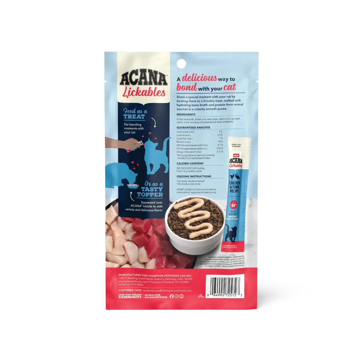The Family Pet - Acana Cat Lickables Chicken & Tuna Cat Treats (2.5oz) - Lickable Cat Treats