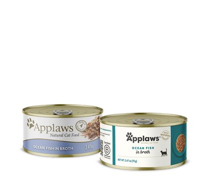 The Family Pet - Applaws Adult Ocean Fish in Broth Wet Cat Food (2.47oz) - Wet Cat Food