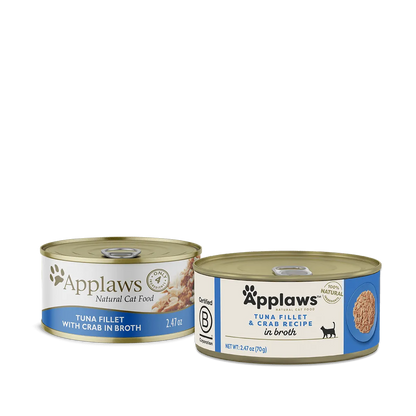 The Family Pet - Applaws Adult Tuna Fillet with Crab in Broth Wet Cat Food - Wet Cat Food