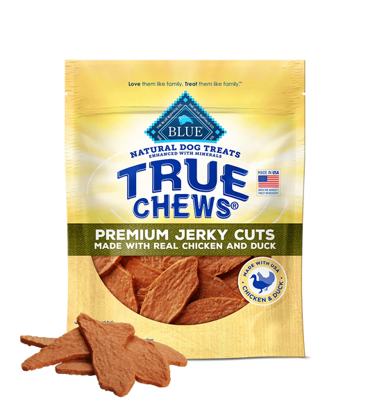 The Family Pet - Blue Buffalo True Chews Jerky Cuts Chicken and Duck Dog Treats (10oz) - Soft Dog Treats