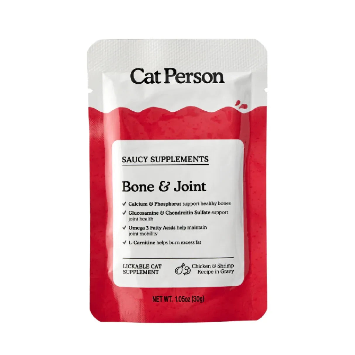 The Family Pet - Cat Person Cat Supplement Bone & Joint Chicken 1.05oz Pouch - Wet Cat Food Topper