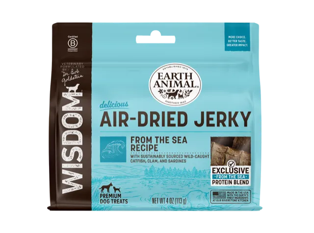 The Family Pet - Earth Animal Wisdom Air Dried From The Sea Jerky Dog Treats (4oz) - Air Dried Jerky Dog Treats