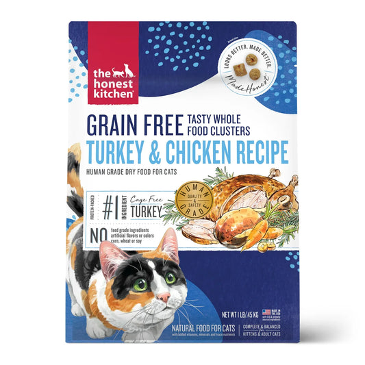 The Family Pet - Honest Kitchen Grain Free Clusters Turkey Dry Cat Food (1lb) - Dry Cat Food