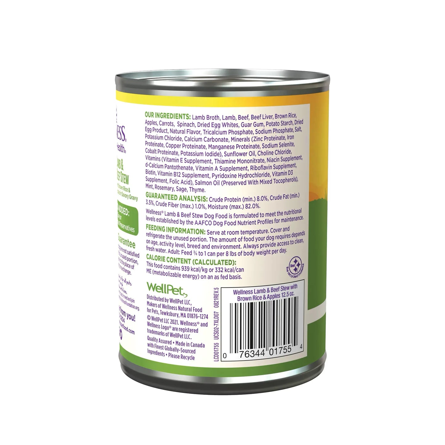 The Family Pet Lamb and Beef Stew Wet Dog Food 12.5oz can, budget-friendly option for dogs, featuring a colorful label and...