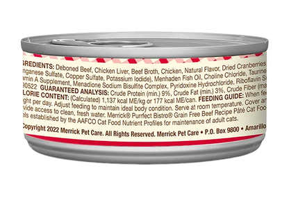 The Family Pet - Merrick Purrfect Bistro Grain Free Adult Beef Pate Cat Food - Wet Cat Food