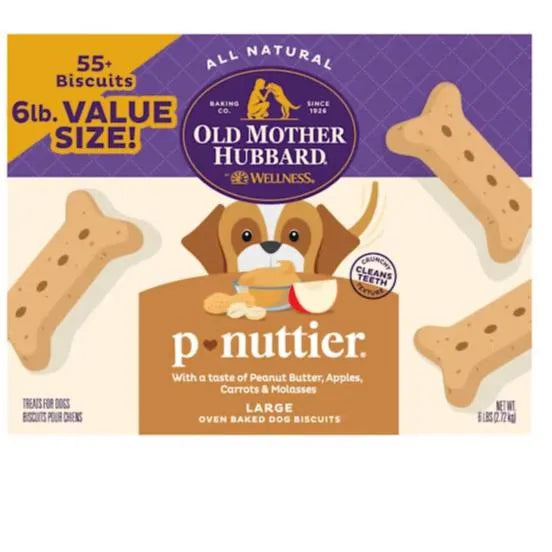 Purrfect Pet Kingdom ? Old Mother Hubbard P-Nuttier Value Box Large Crunchy Dog Treats (6lb) - Dog Treats