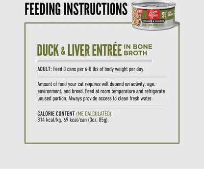 The Family Pet - Orijen Grain Free Chunks & Shreds, Duck & Liver Wet Cat Food - Wet Cat Food