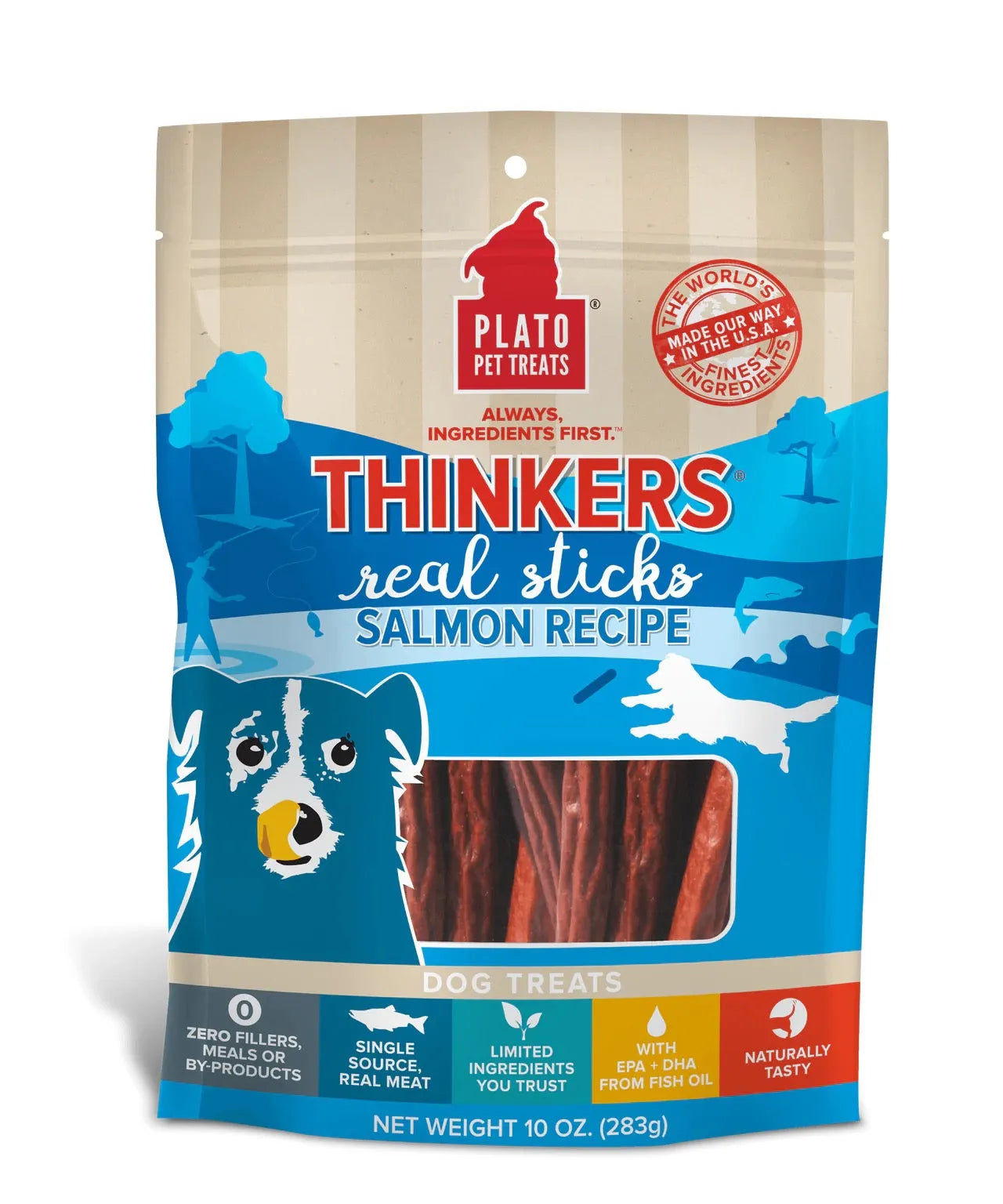 The Family Pet - Plato Thinkers Salmon Sticks Dog Treats (10oz) - Chewy Dog Treats