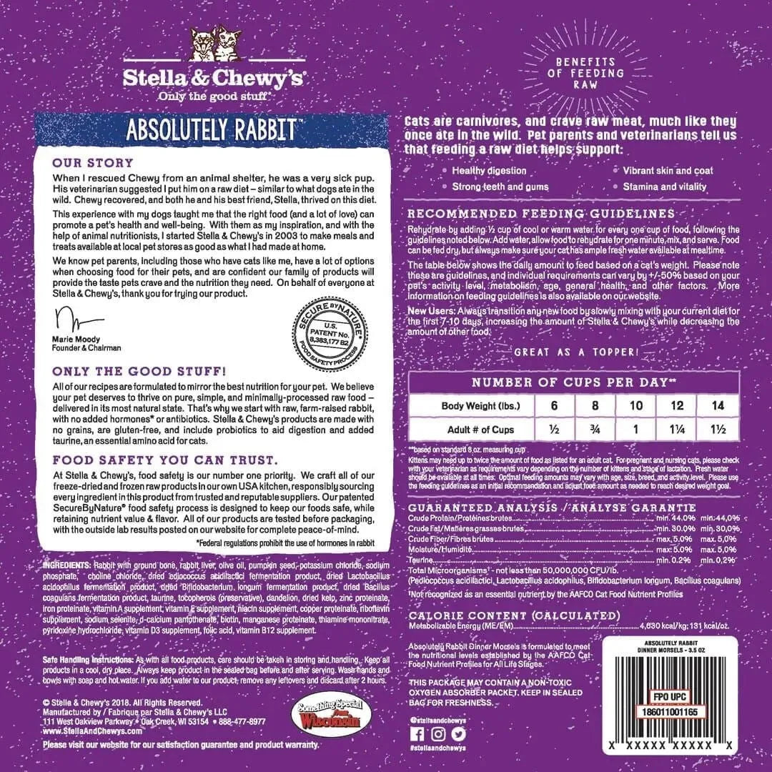 The Family Pet - Stella & Chewys Freeze Dried Rabbit Dinner Cat Food - Freeze Dried Cat